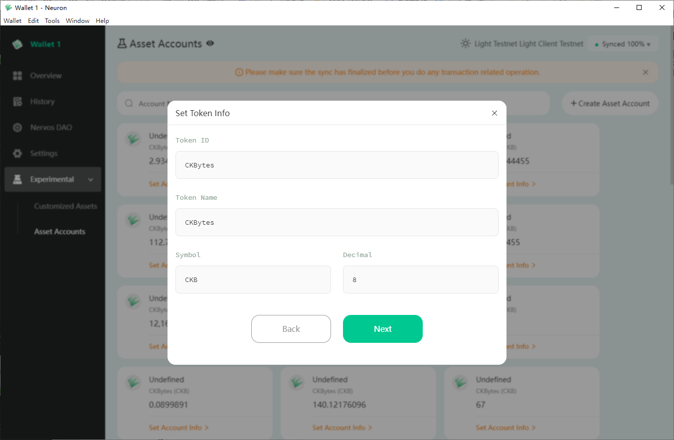 Manage CKB Accounts